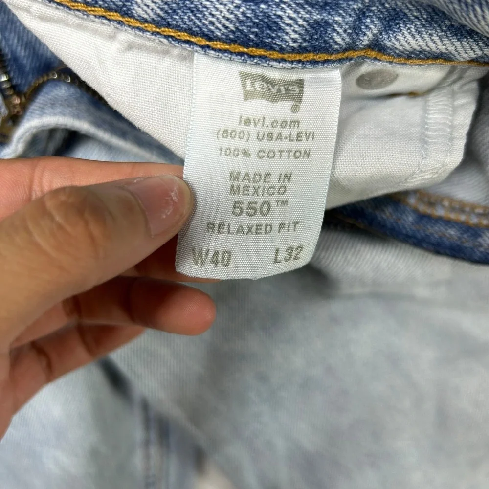 Levi's 550 Relaxed Fit Jeans Men's Denim Pockets High Rise‎ Straight - 38X32